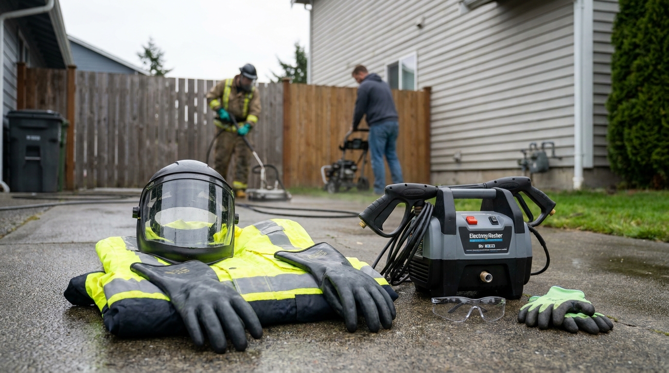 Pressure Washing Safety Equipment: Professional vs DIY Protection in Everett