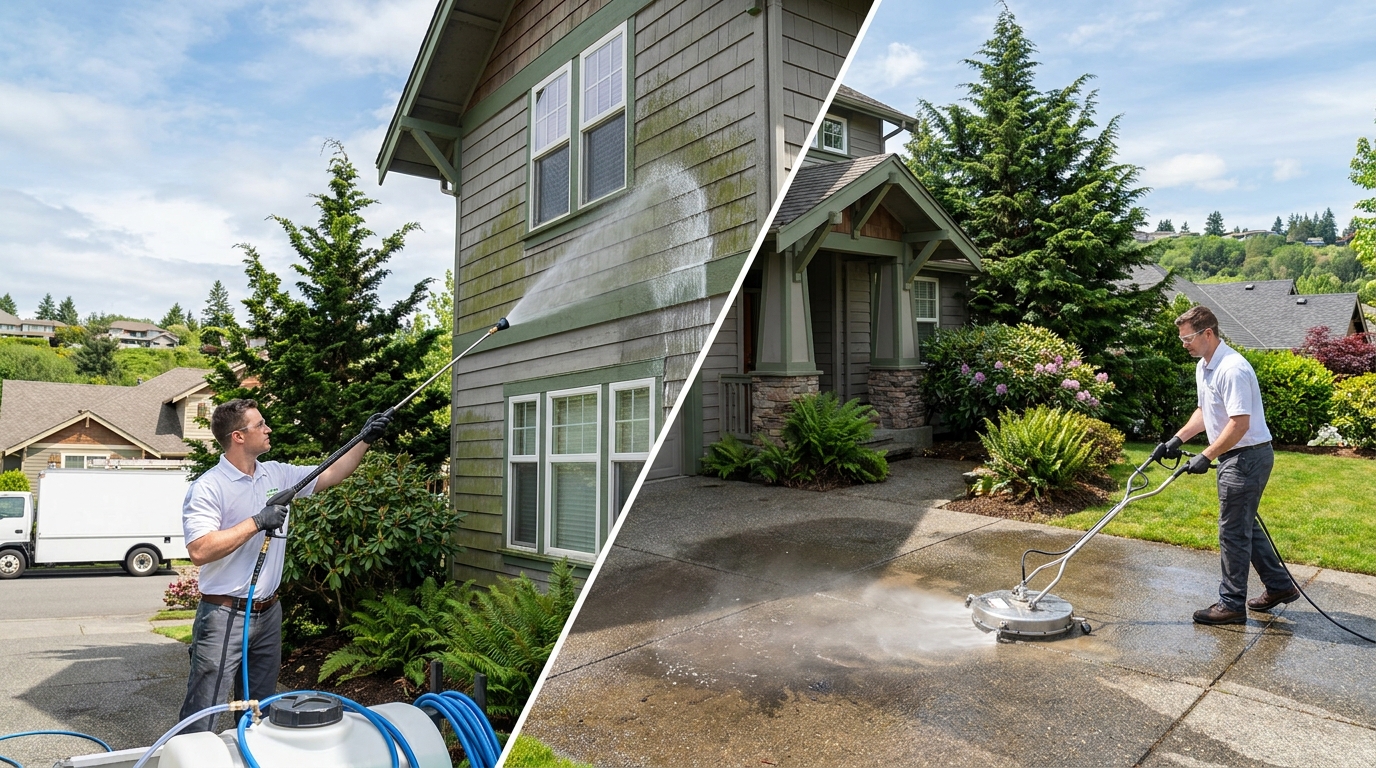 Soft Wash vs Pressure Washing: Which Does Your Home Actually Need? - pressure washing in Kirkland, WA