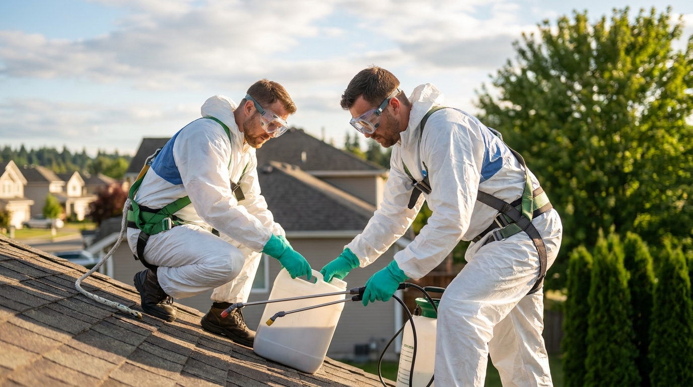 Roof Cleaning Chemical Safety: Professional Handling and Application in Everett